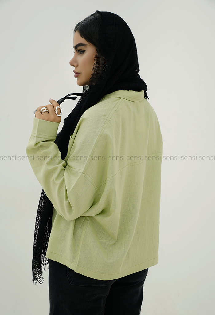 شومیز لینن باکسی کد1005798